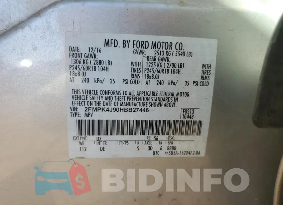 2FMPK4J90HBB27446 Photo# 13