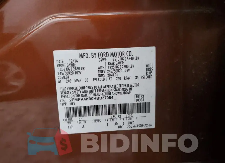 2FMPK4K90HBB37084 Photo# 12