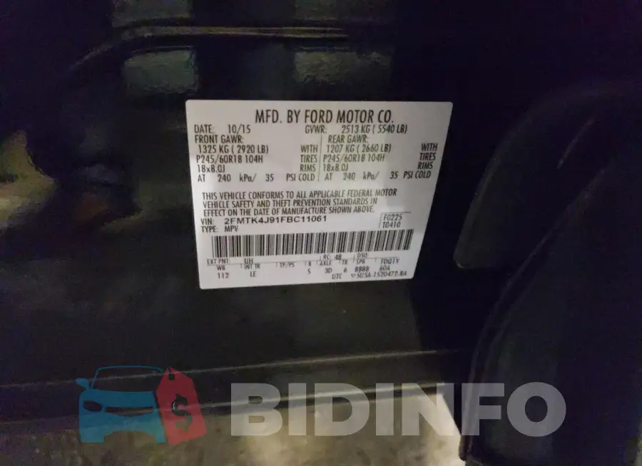 2FMTK4J91FBC11061 Photo# 12