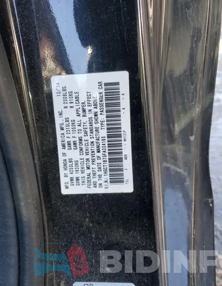 1HGCT1B75FA004165 Photo# 13