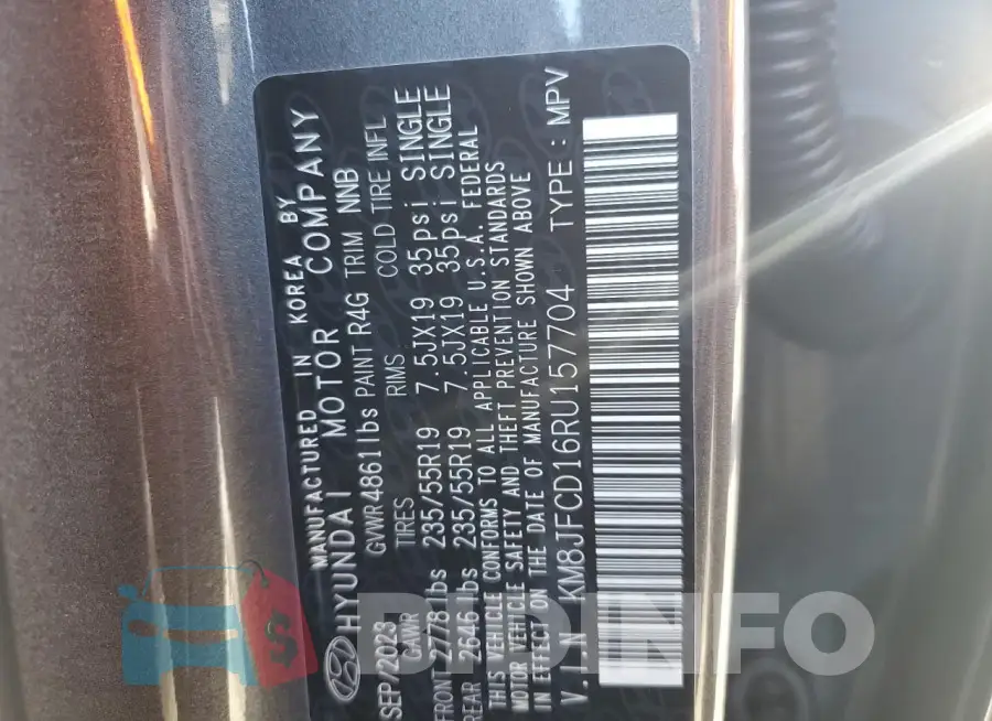 KM8JFCD16RU157704 Photo# 13
