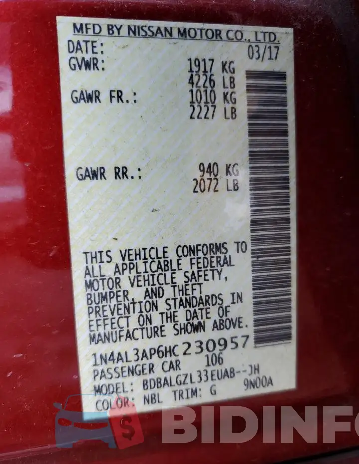 1N4AL3AP6HC230957 Photo# 12
