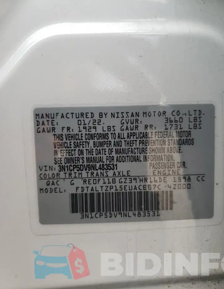 3N1CP5DV9NL483531 Photo# 13