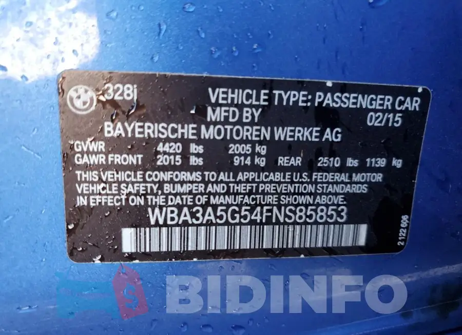 WBA3A5G54FNS85853 Photo# 12