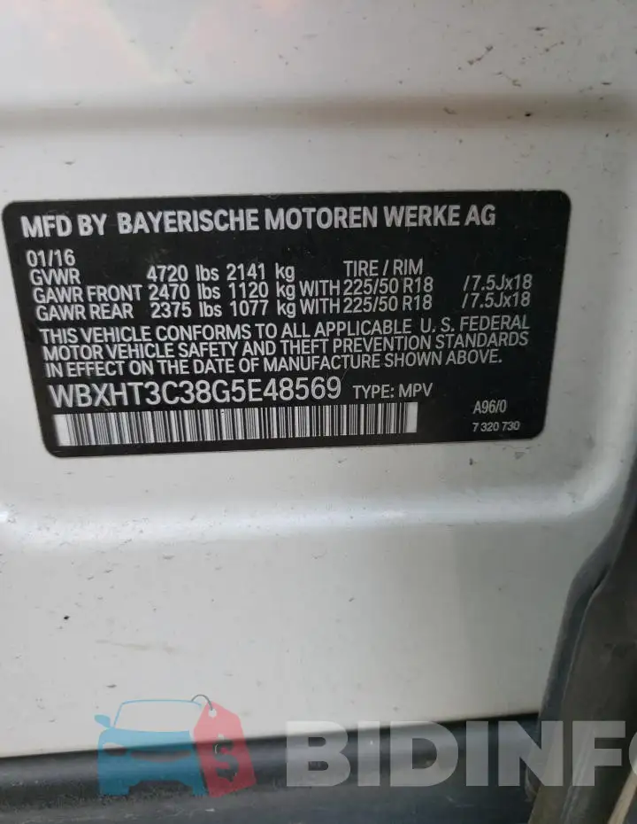 WBXHT3C38G5E48569 Photo# 13