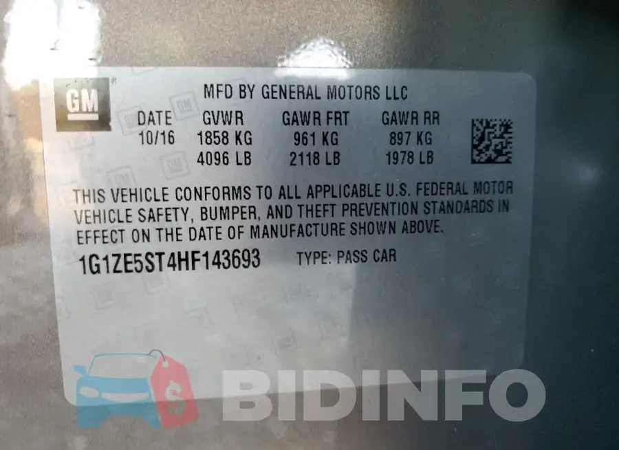 1G1ZE5ST4HF143693 Photo# 12