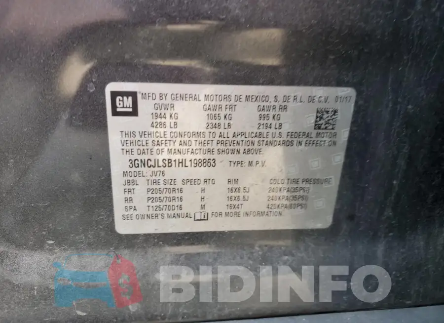 3GNCJLSB1HL198863 Photo# 12
