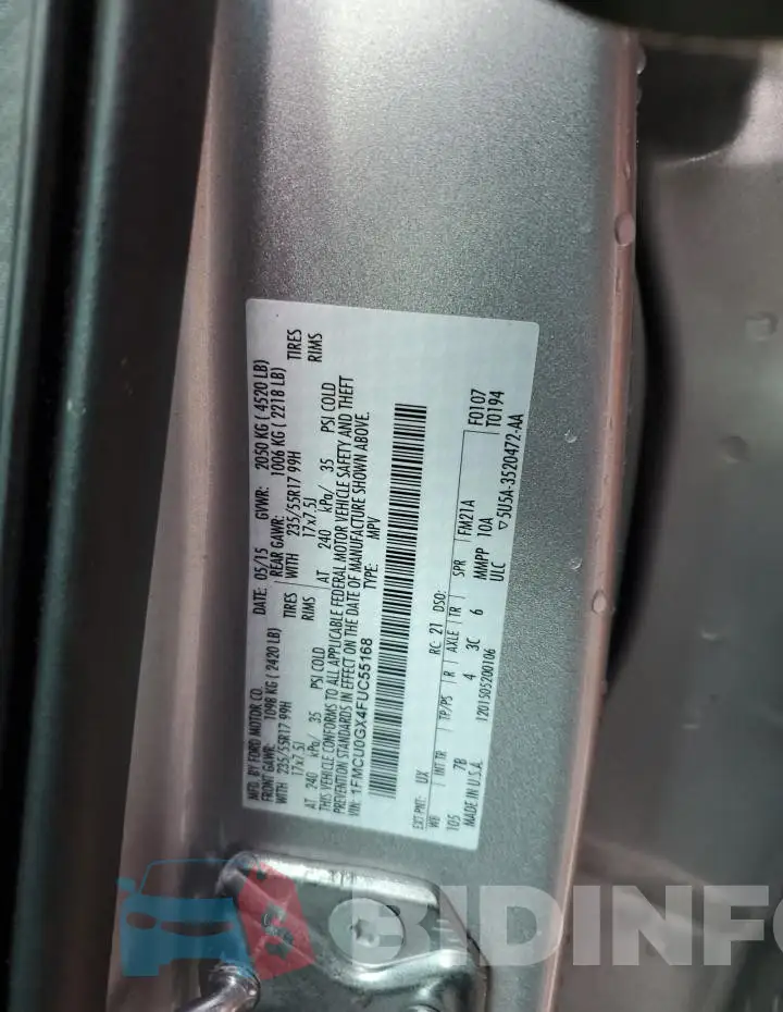 1FMCU0GX4FUC55168 Photo# 13