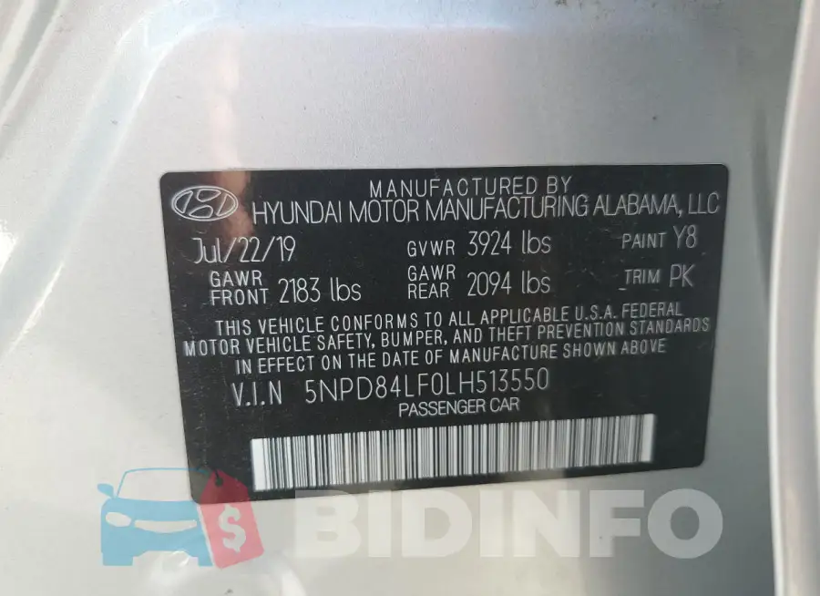 5NPD84LF0LH513550 Photo# 13
