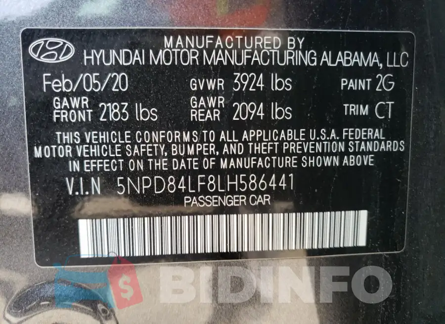 5NPD84LF8LH586441 Photo# 12