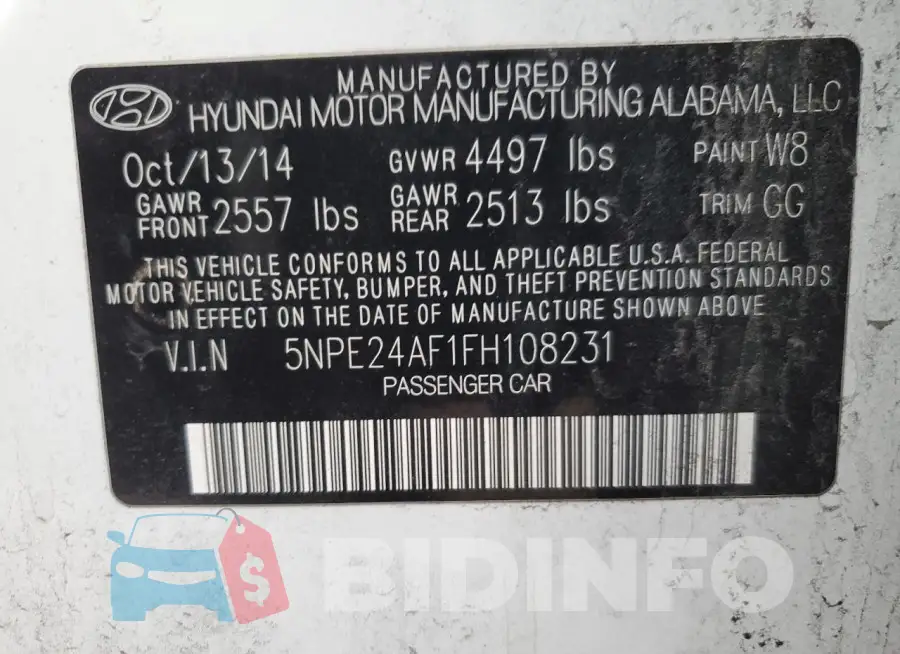 5NPE24AF1FH108231 Photo# 12