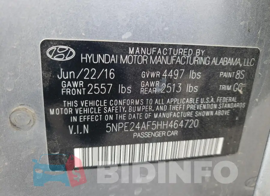 5NPE24AF5HH464720 Photo# 12