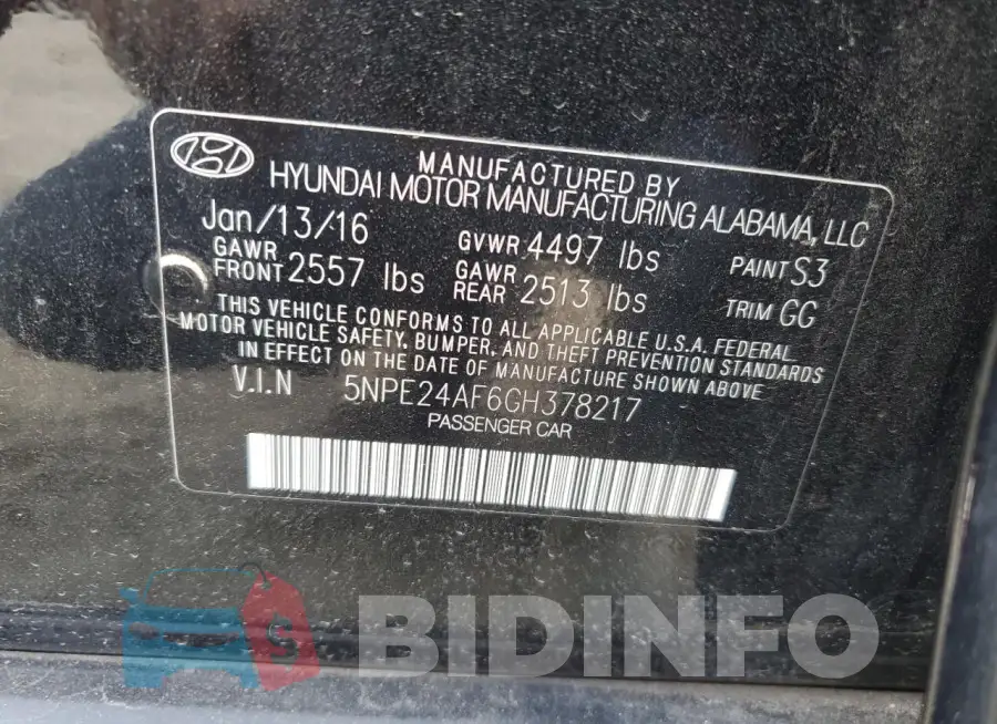 5NPE24AF6GH378217 Photo# 12