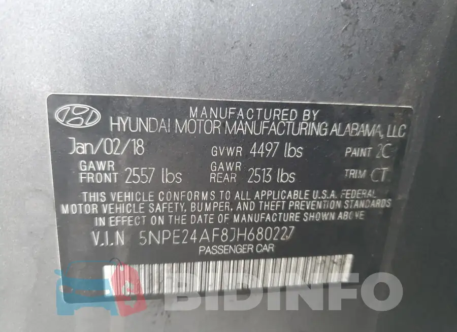5NPE24AF8JH680227 Photo# 12