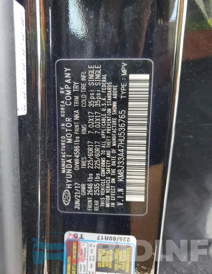 KM8J33A47HU536765 Photo# 12