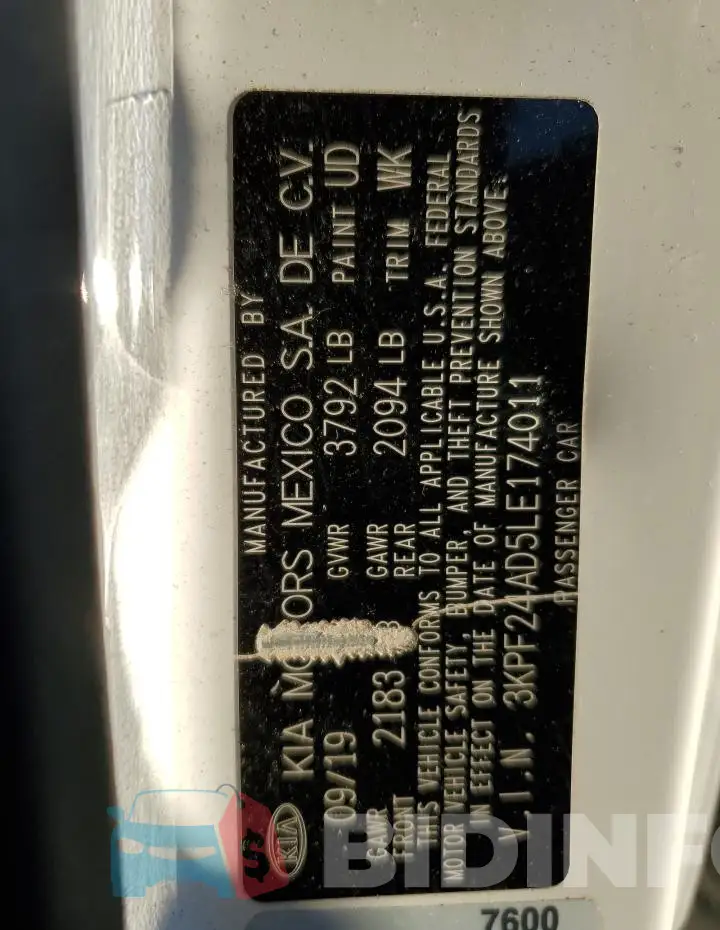 3KPF24AD5LE174011 Photo# 12