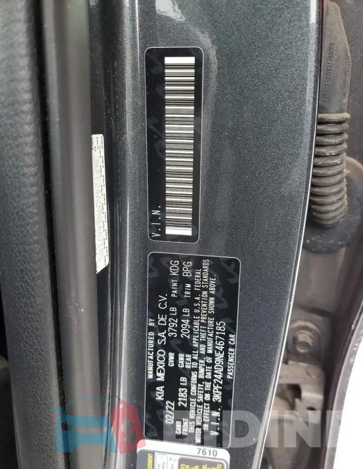 3KPF24AD9NE467185 Photo# 12