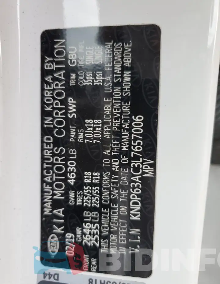 KNDP63AC3L7657006 Photo# 13