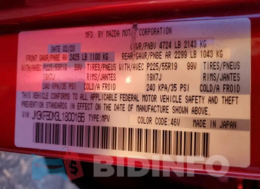 JM3KFBDM3L1800166 Photo# 12