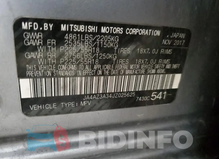 JA4AZ3A34JZ025625 Photo# 13
