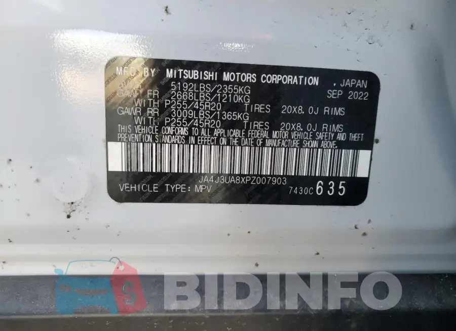 JA4J3UA8XPZ007903 Photo# 14