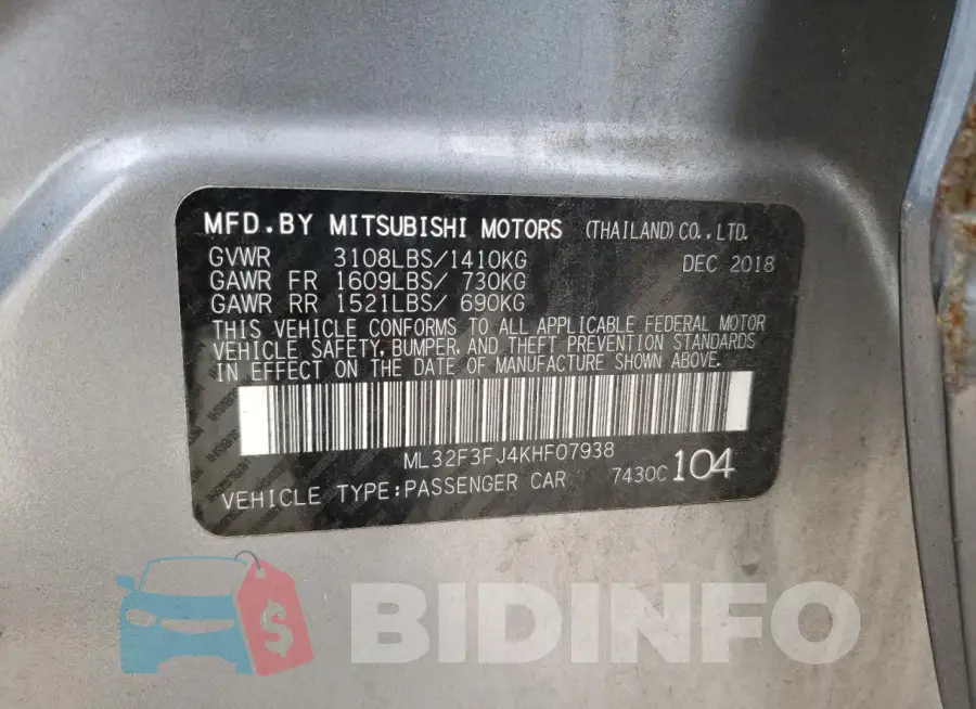 ML32F3FJ4KHF07938 Photo# 10
