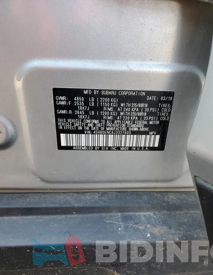 4S4BSENC4J3327600 Photo# 12