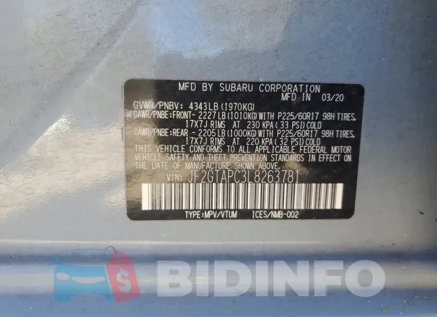 JF2GTAPC3L8263781 Photo# 12