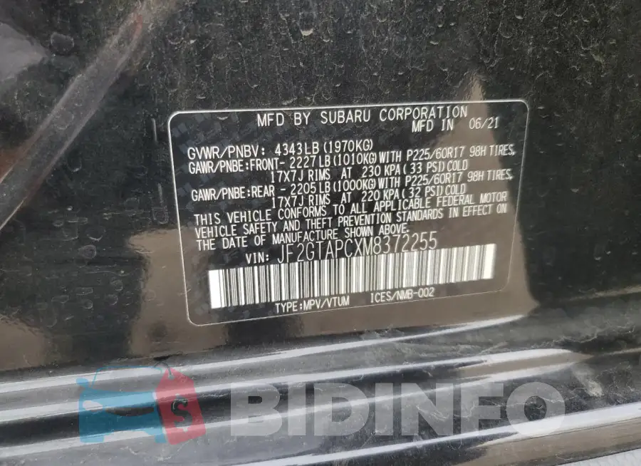 JF2GTAPCXM8372255 Photo# 12