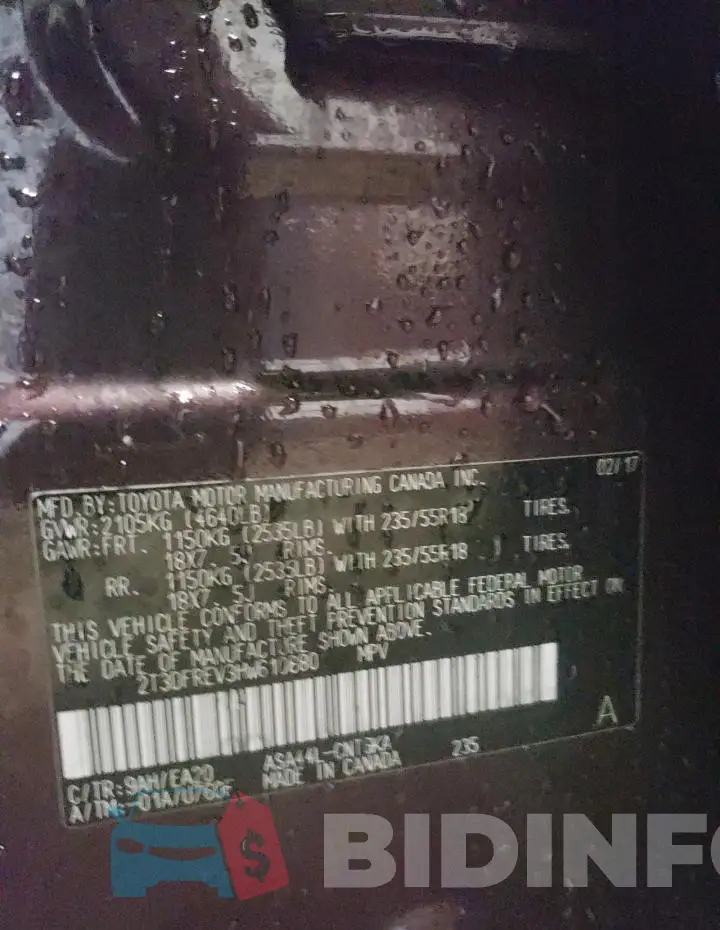 2T3DFREV3HW610880 Photo# 13