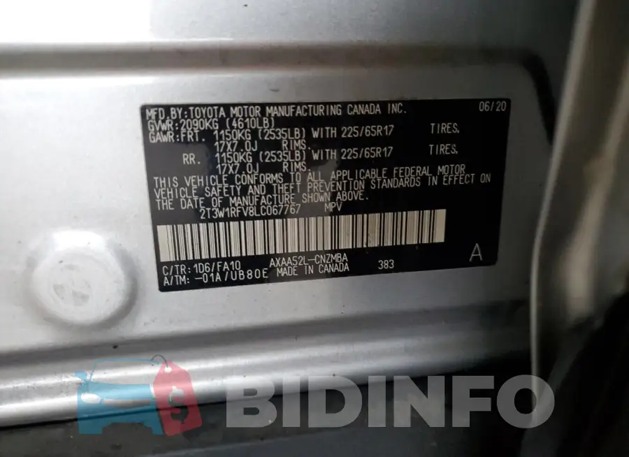 2T3W1RFV8LC067767 Photo# 12