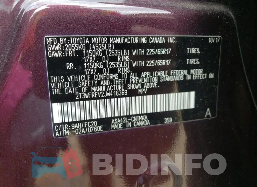 2T3WFREV2JW416369 Photo# 13