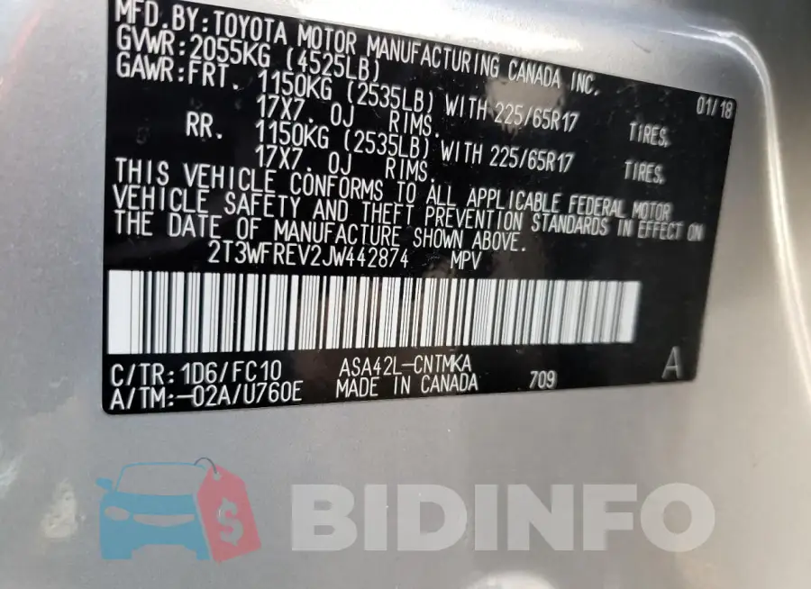 2T3WFREV2JW442874 Photo# 13