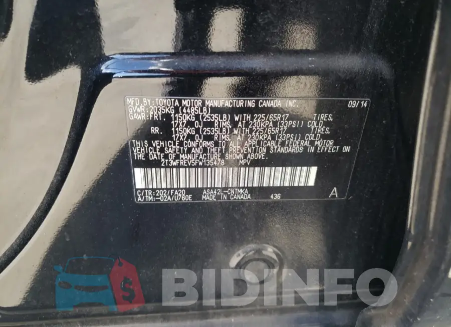 2T3WFREV5FW135478 Photo# 13