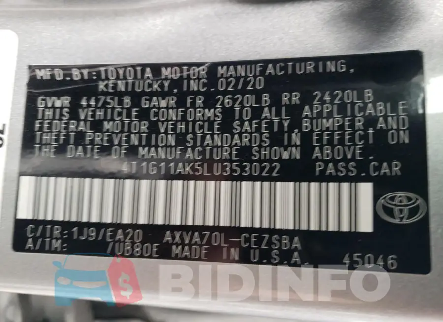 4T1G11AK5LU353022 Photo# 12