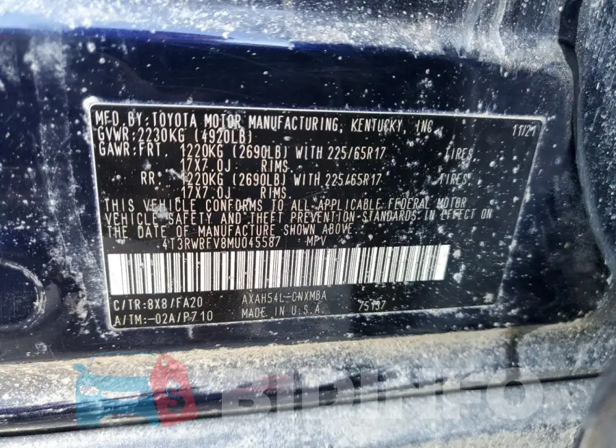 4T3RWRFV8MU045587 Photo# 14