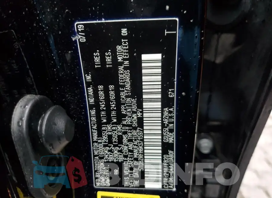 5TDBZRFH6KS715977 Photo# 13