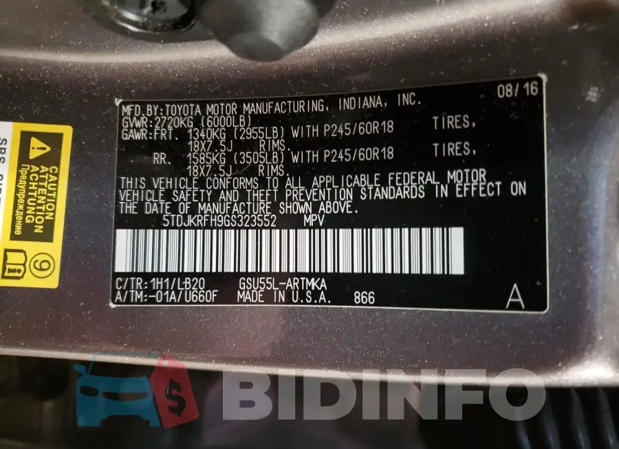 5TDJKRFH9GS323552 Photo# 13