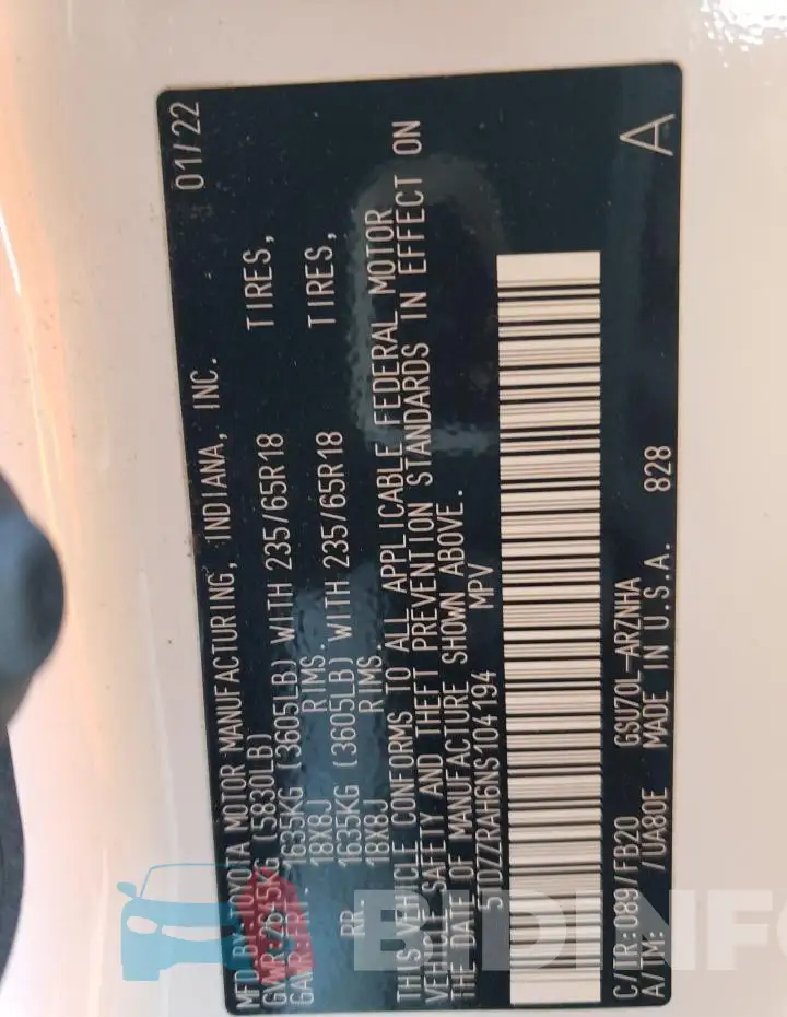 5TDZZRAH6NS104194 Photo# 13