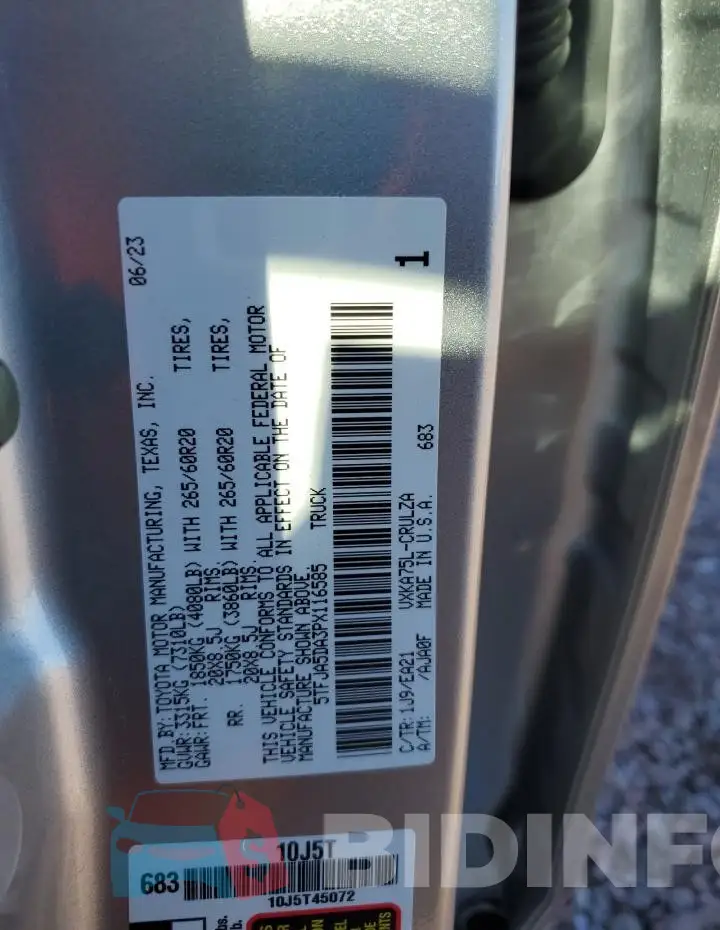 5TFJA5DA3PX116585 Photo# 13