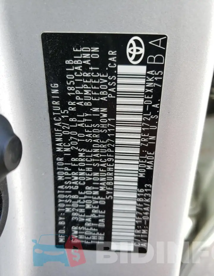 5YFBURHE9FP271171 Photo# 12