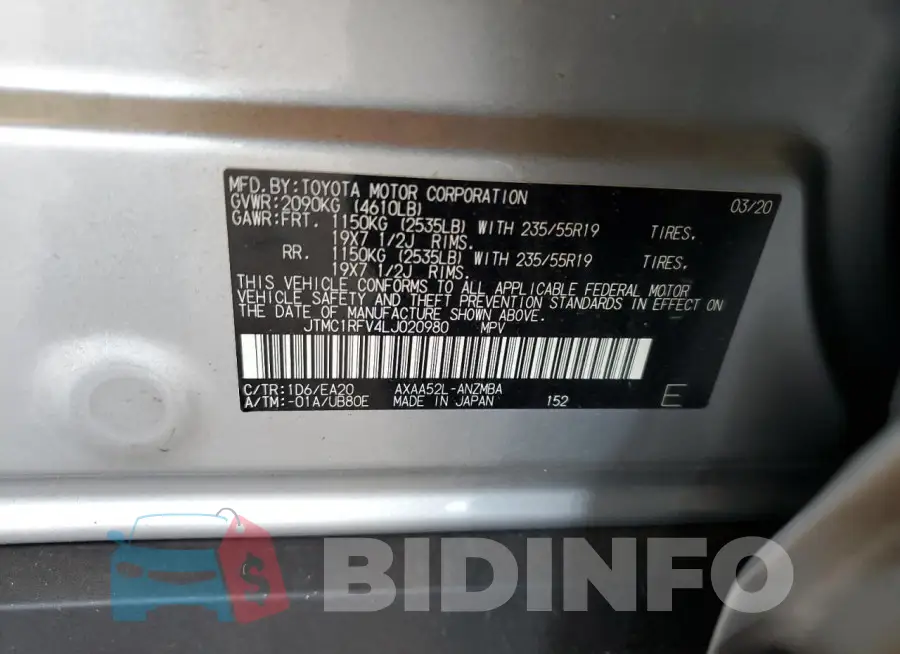 JTMC1RFV4LJ020980 Photo# 12
