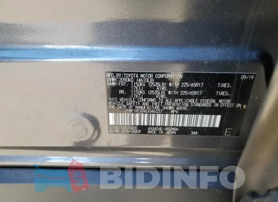JTMP1RFV1KD046337 Photo# 12