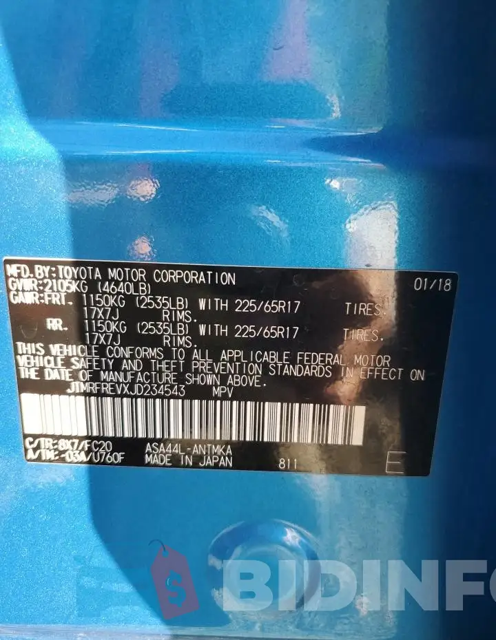 JTMRFREVXJD234543 Photo# 13