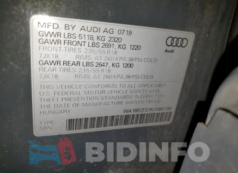 WA1BECF37K1086198 Photo# 12