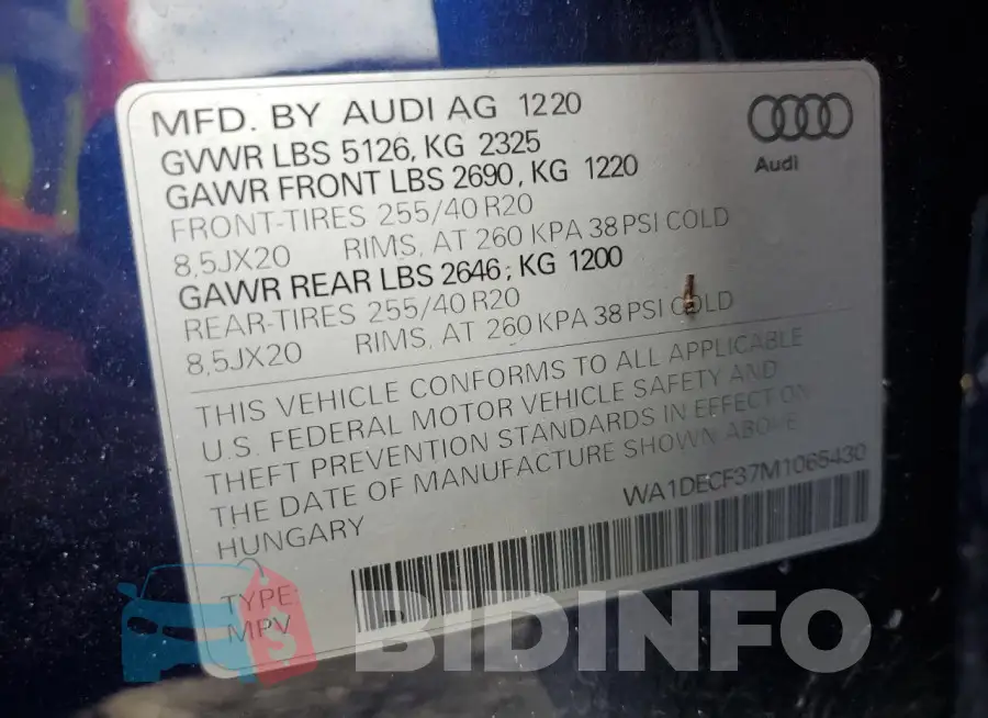 WA1DECF37M1065430 Photo# 13