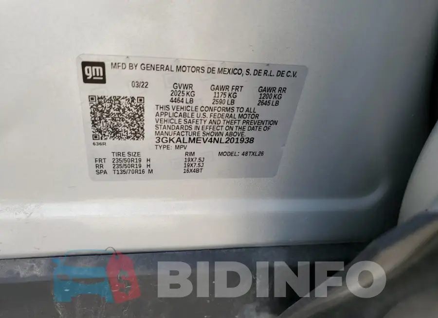 3GKALMEV4NL201938 Photo# 12