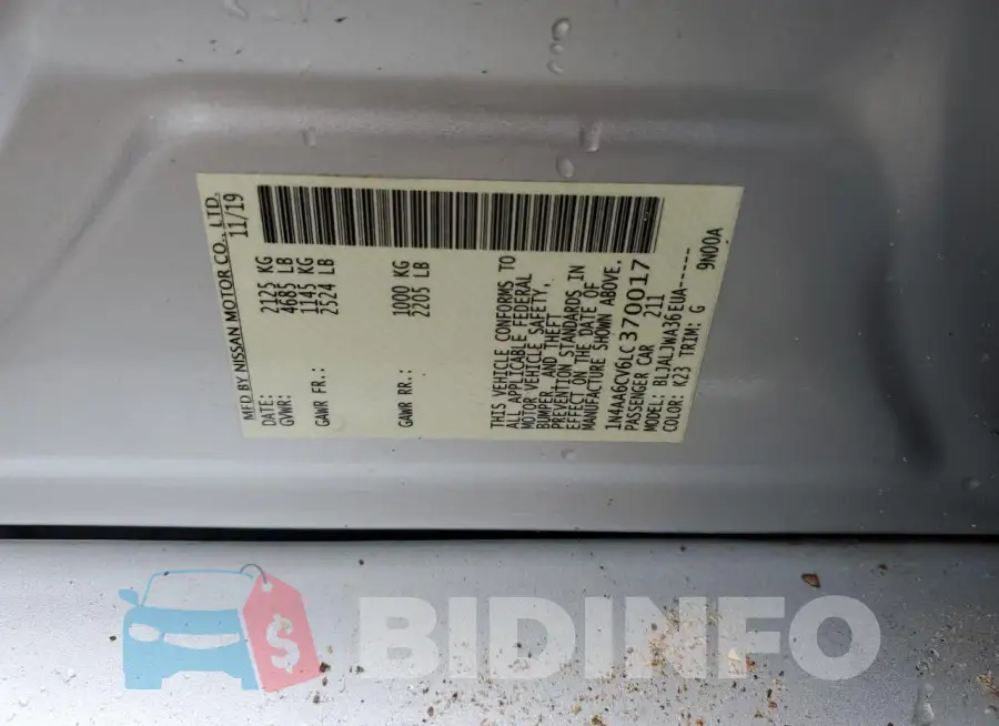 1N4AA6CV6LC370017 Photo# 12