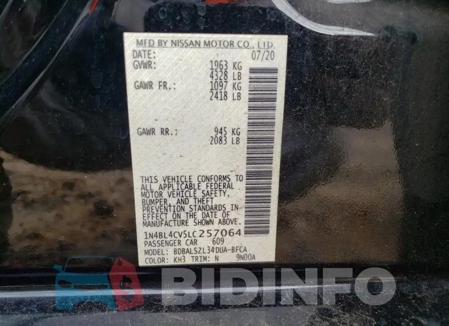 1N4BL4CV5LC257064 Photo# 12