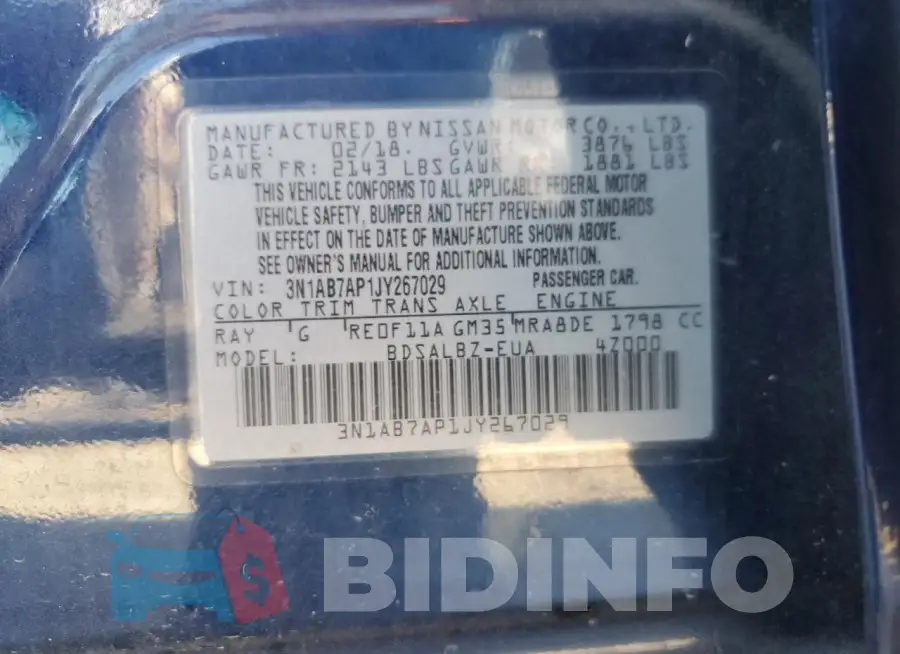 3N1AB7AP1JY267029 Photo# 12